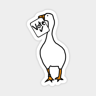 White Goose with Stolen Vote Message Magnet