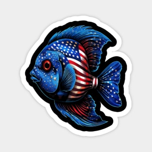 Patriotic Blue Tang Magnet