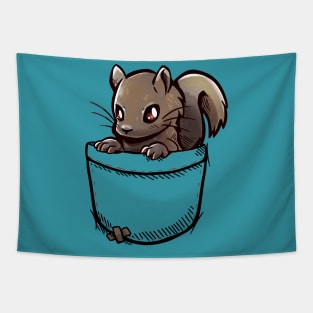 Pocket Cute Grey Squirrel Tapestry