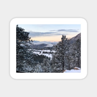 Snowy Mountain Holiday Magnet