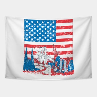 New York american flag Tapestry