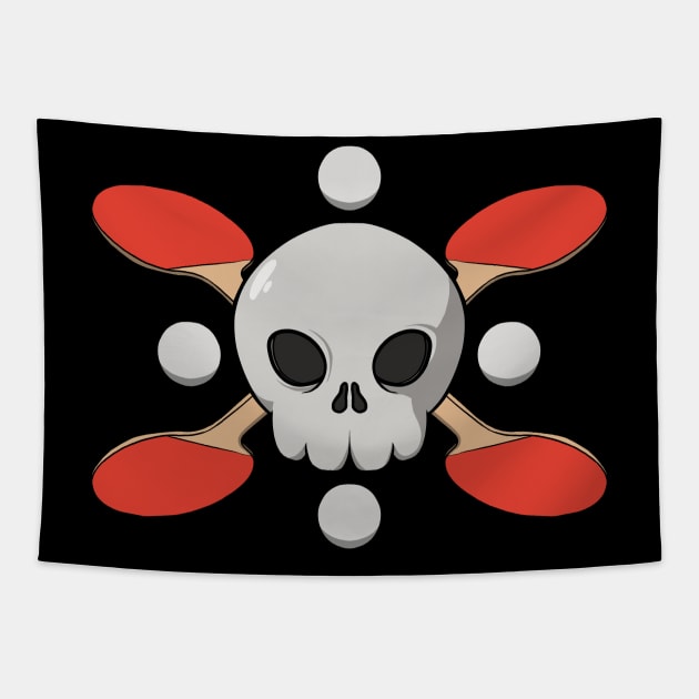 Table Tennis crew Jolly Roger pirate flag (no caption) Tapestry by RampArt