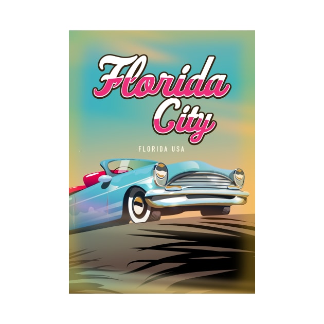 Florida City USA Travel poster by nickemporium1