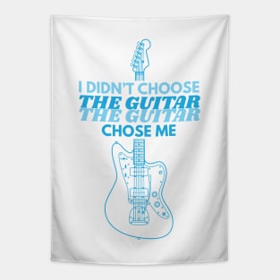 I Didn't Choose The Guitar Offset Style Electric Guitar Outline Tapestry