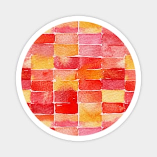 August Red Abstract Watercolor Magnet