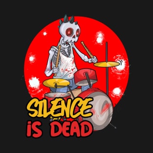 Silence is Dead Drumming Skull T-Shirt