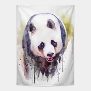 Watercolor Painting - Cute Panda Bear Tapestry