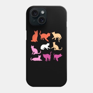 Cats in Lesbian Pride Flag Colors Phone Case