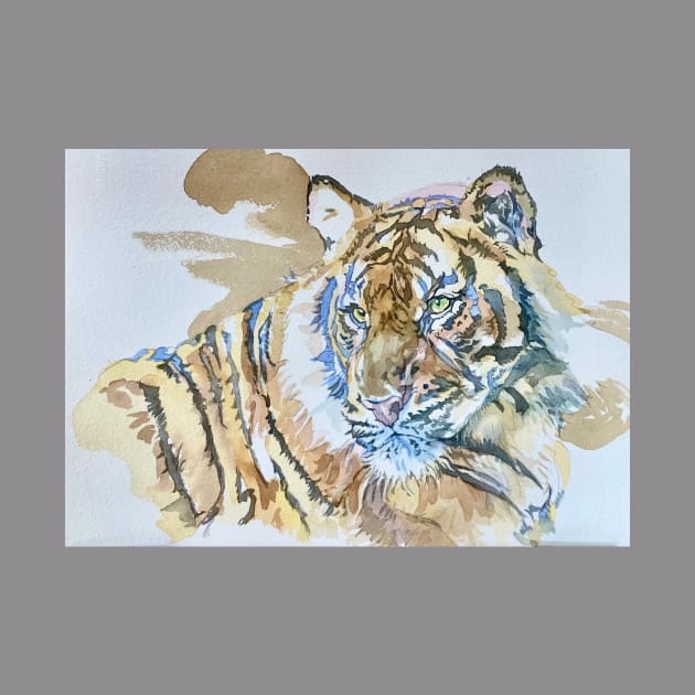 Tiger's Head turning to look by Brunner Art