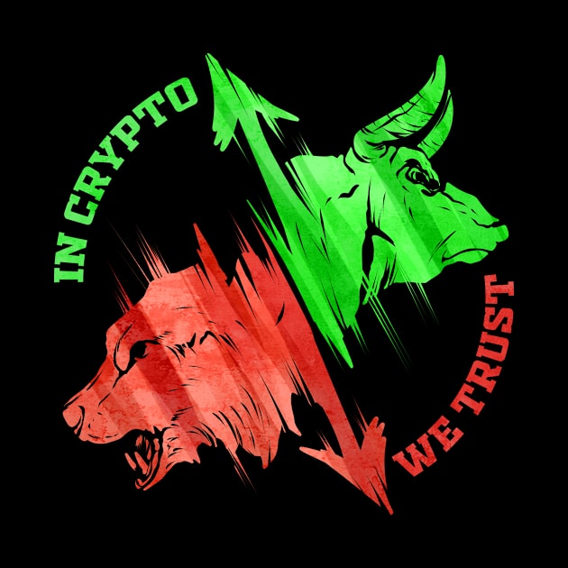 In Crypto We Trust Cryptocurrency Trading Bull by ChrisselDesigns