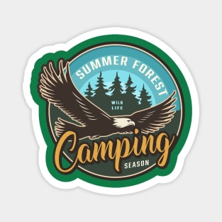 summer forest wild life camping Magnet