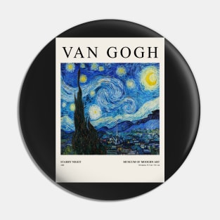 Vincent Van Gogh Starry Night Exhibition Wall Art Design Pin