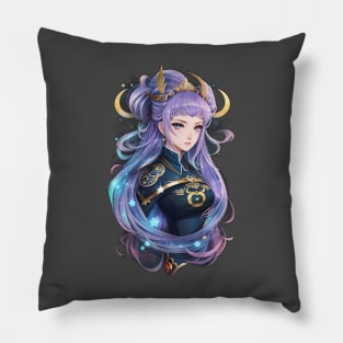 Stellar Healer: Radiant AI Anime Character Art in Ophiuchus Pillow