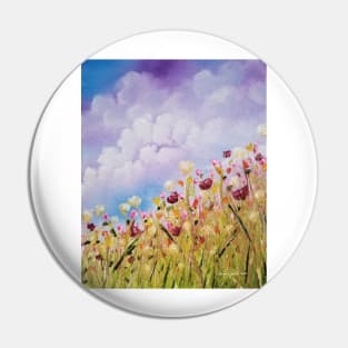 Look to the Light, Daylight flowers, flowers impressionism, wild flowers, clouds, skyscape, cloudy sky with flowers Pin