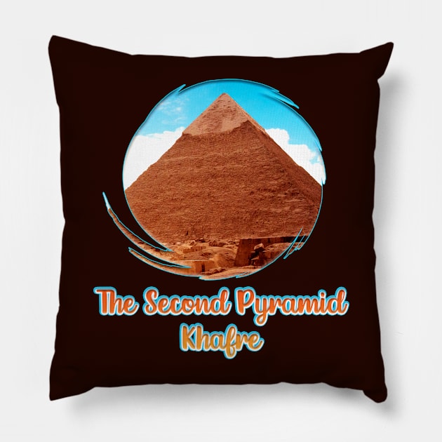 The Second Pyramid Khafre: Ancient Egypt V02 Pillow by Da Vinci Feather