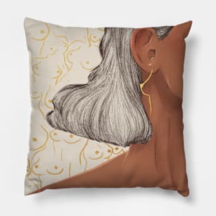 Golden Boob Earrings White Pillow