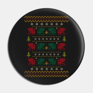 Christmas Sweater Dragons - Board Games Dungeon TRPG Design - Board Game Art Pin