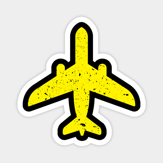 Yellow Plane Design Magnet by Aviation Goodies