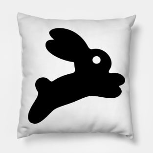 Jumping Black Bunny Pillow