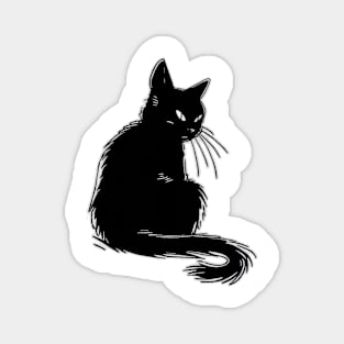 Cats Black Cats Graphic T-shirt 02 Magnet