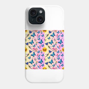 Butterflies hummingbirds and flowers Phone Case