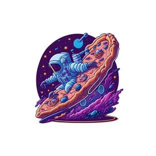 Astronaut Riding a Pizza Through Space T-Shirt