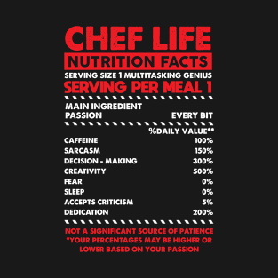 Chef Nutrition Facts T-Shirt