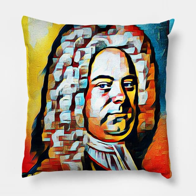 George Frideric Handel Abstract Portrait | George Frideric Handel Artwork 2 Pillow by JustLit