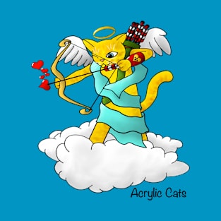 Valentine's Day Ginger Yellow Cupid Cat T-Shirt