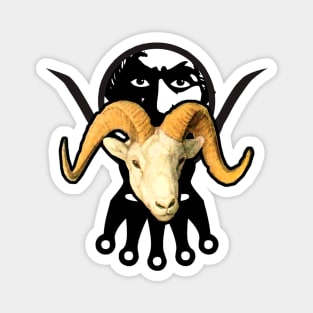 Goat head with horn and eyes that see Magnet