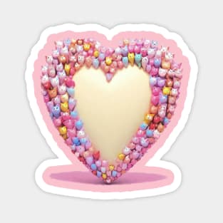 Valentines heart framed by lots of cute cats and kittens. Magnet