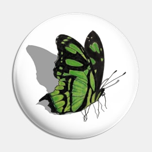 Malachite Butterfly with Shadow Pin