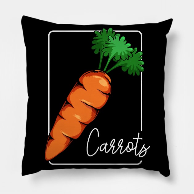 Carrots - Carrot Healthy Vegetable Food Vegan Pillow by Lumio Gifts