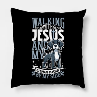 Jesus and dog - Great Dane Pillow