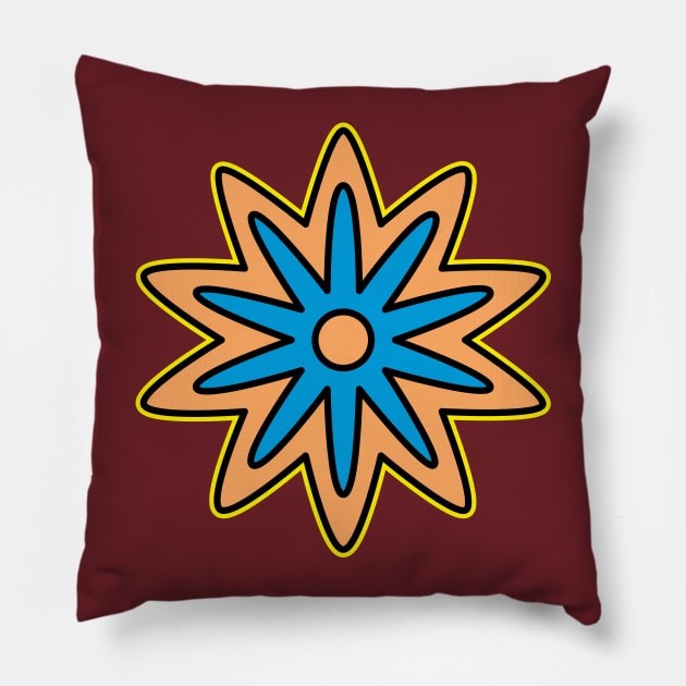 Daisy Age Cartoon Flower Pillow by Phil Tessier