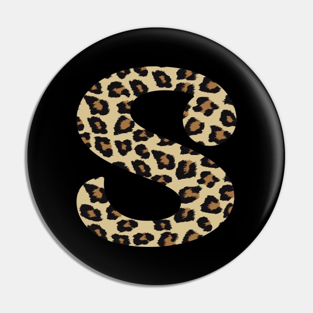 Letter S Leopard Cheetah Monogram Initial Pin by squeakyricardo