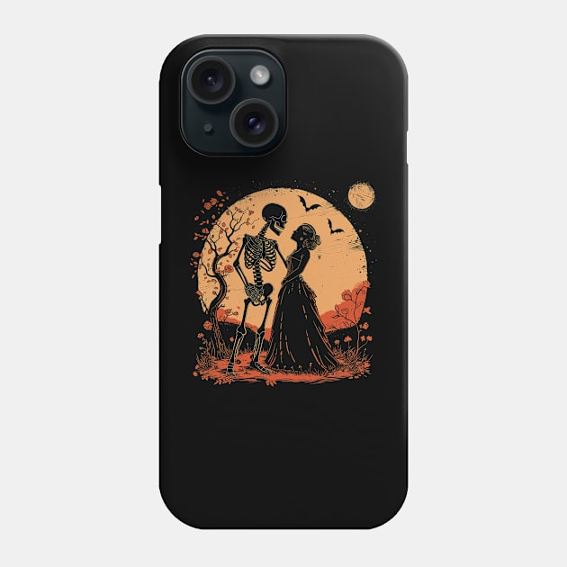 Valentine's Day Vintage Halloween Skeleton Love Witch Retro Cute Super Cool Best Gift Phone Case by MortuaryChill