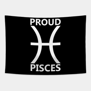 Proud Pisces White Tapestry