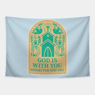 God Be With You Church Christian Christianity Tapestry