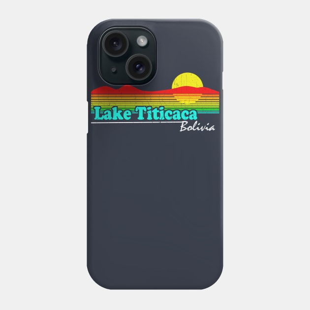 Funny - Lake Titicaca, Boliva (80's vintage look) Phone Case by robotface