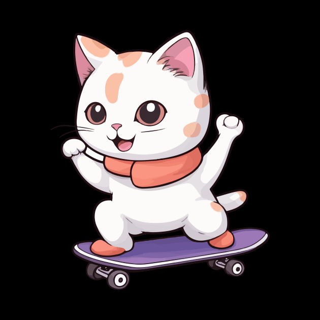 Skateboard Cat by Rishirt