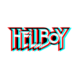 Retro 3D Glasses Style - Hellboy text T-Shirt