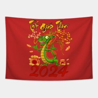 TET GIAP THIN Happy Vietnamese Traditional New Year 2024 Tapestry