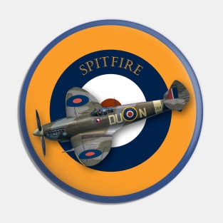 Spitfire in RAF roundel Pin