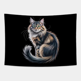 Origami Art British Longhair Cat Highland Straight Tapestry