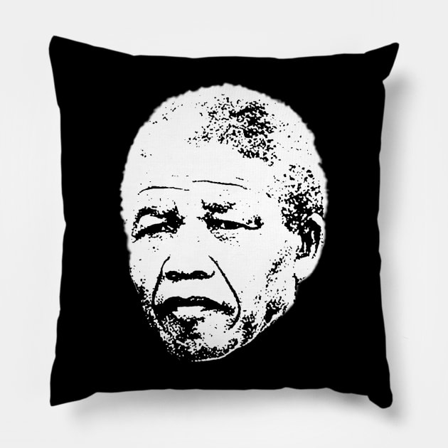 Nelson Mandela head Pillow by UrbanLifeApparel