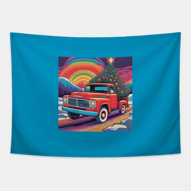 Psychedelic Yule Ride Tapestry by FashionPulse