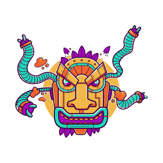 Mecha Tiki Mask by strangethingsa