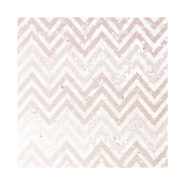 Sparkly Glitter Pink Chevron Zig Zag Stripes by Printable Pretty