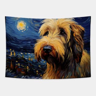 Briard in Starry Night style Tapestry